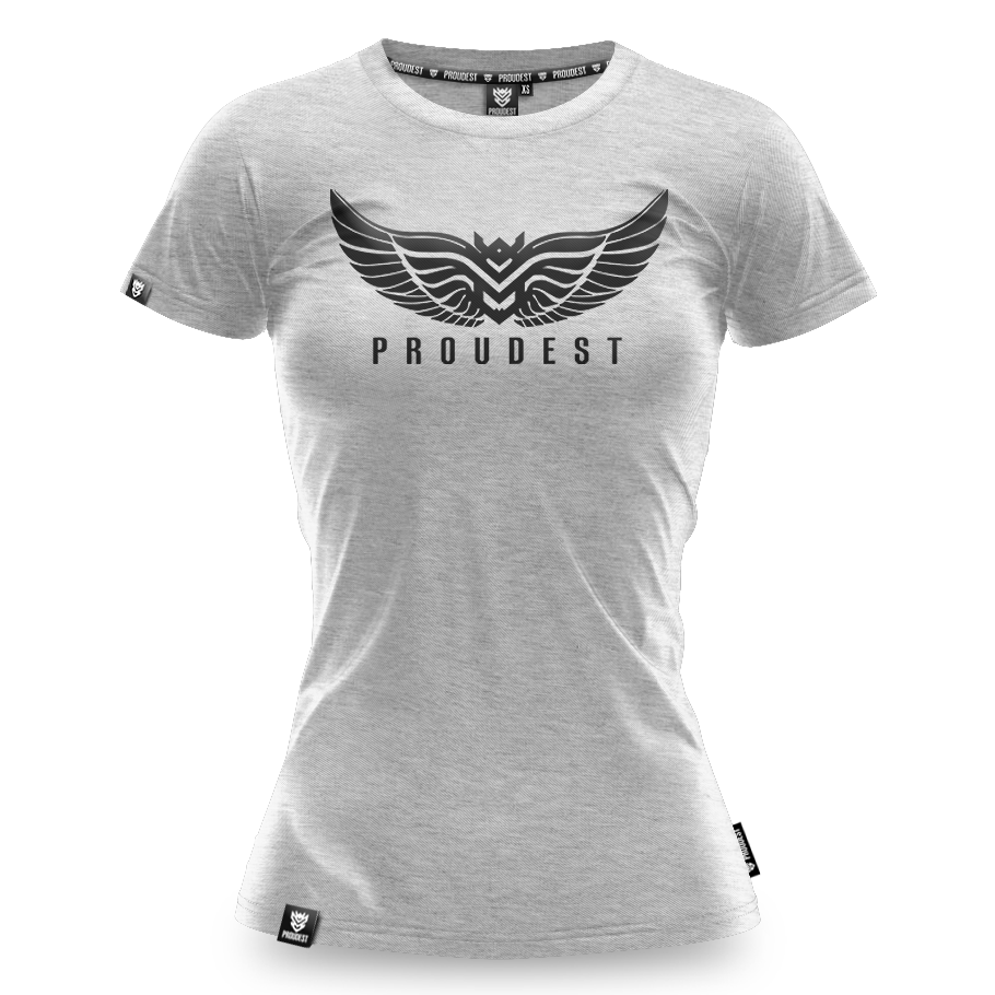 Koszulka bawełniana Damska Wings Gray Melange