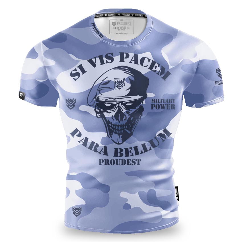 Koszulka slim Military Power Camo Blue