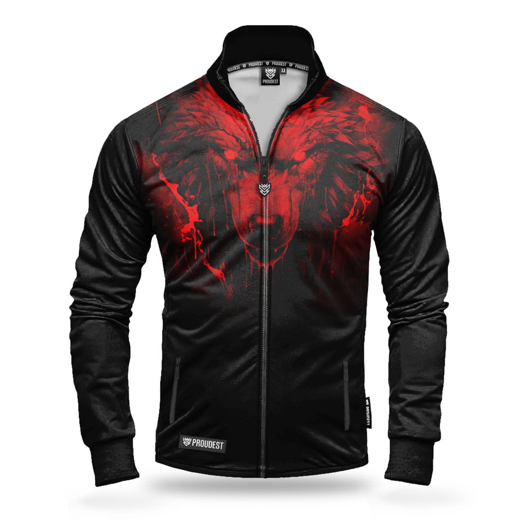 Bluza Proudest Wilk czerwona przód.jpg
