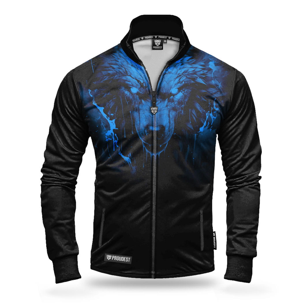 Bluza Proudest Wilk niebieska przód.jpg